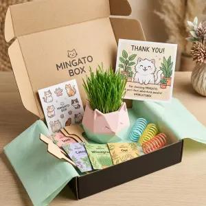 Mingato Box - Caixa Misteriosa Colecionável — Graminha de Gato 100% Hidropônica em Vasinho 3D Mingato