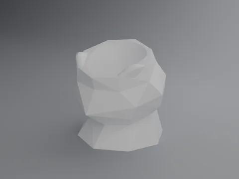 Comedouro Ergonômico Mingato Monobloco 15° (Geométrico com Orelhas) — Graminha de Gato 100% Hidropônica em Vasinho 3D Mingato