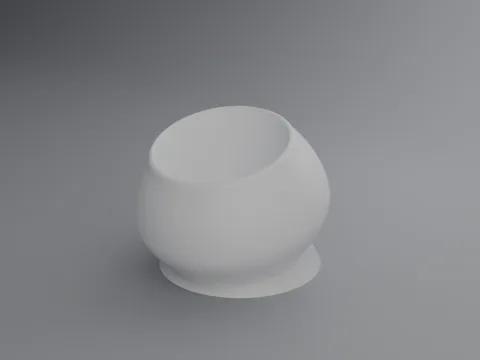 Comedouro Ergonômico Orgânico Monobloco 15° (Curvo) — Graminha de Gato 100% Hidropônica em Vasinho 3D Mingato
