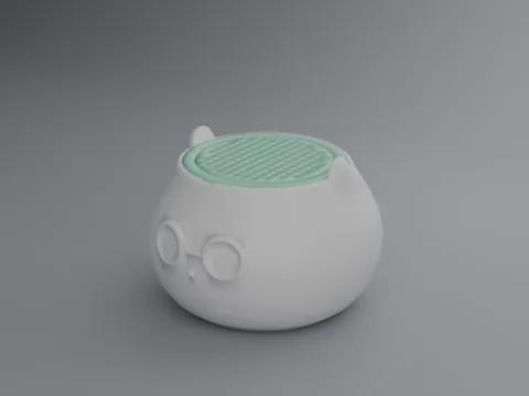Vaso Hidropônico Dapper Cat (Mascote Mingato com Óculos) — Graminha de Gato 100% Hidropônica em Vasinho 3D Mingato