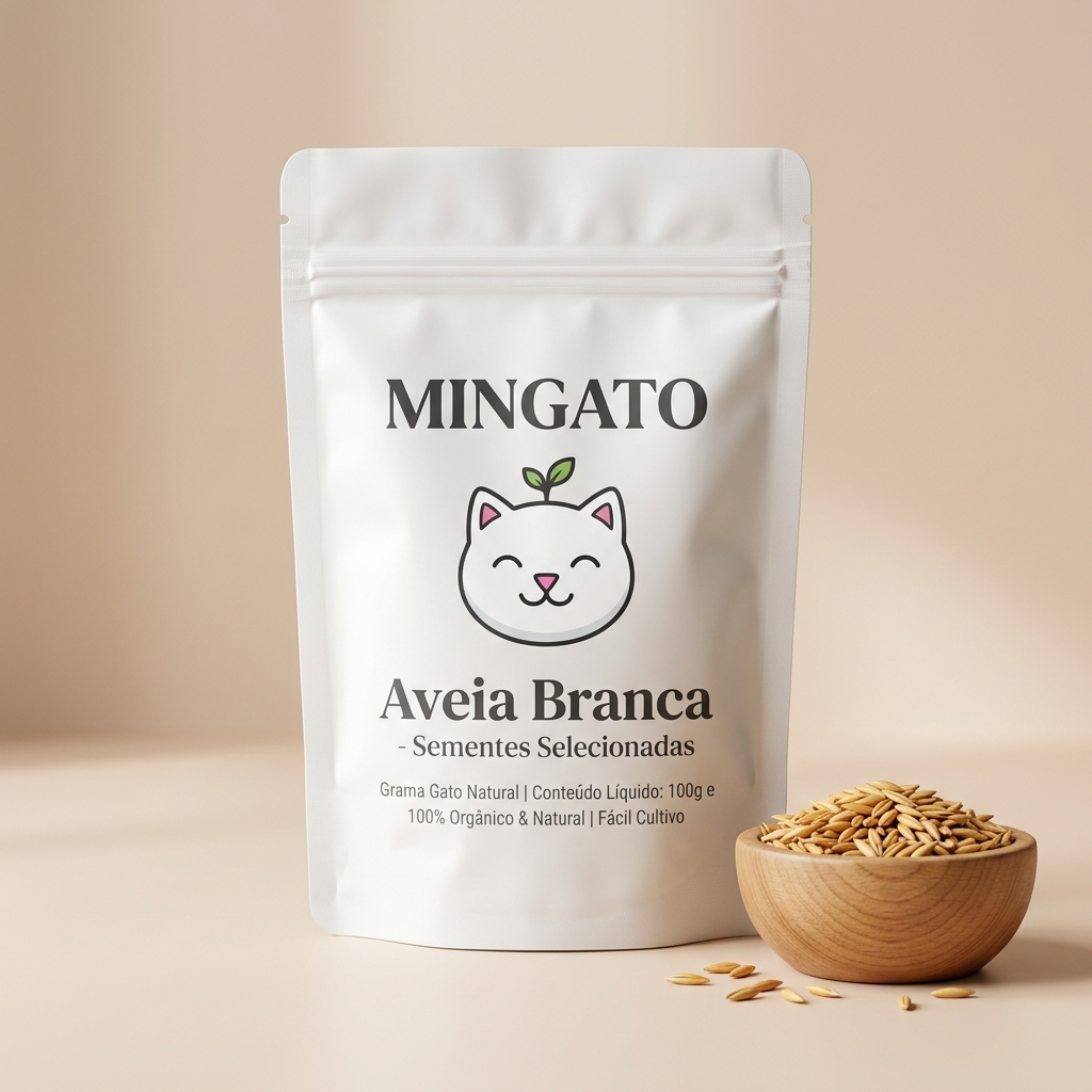 Refil Graminha Hidropônica - Aveia Branca — Graminha de Gato 100% Hidropônica em Vasinho 3D Mingato