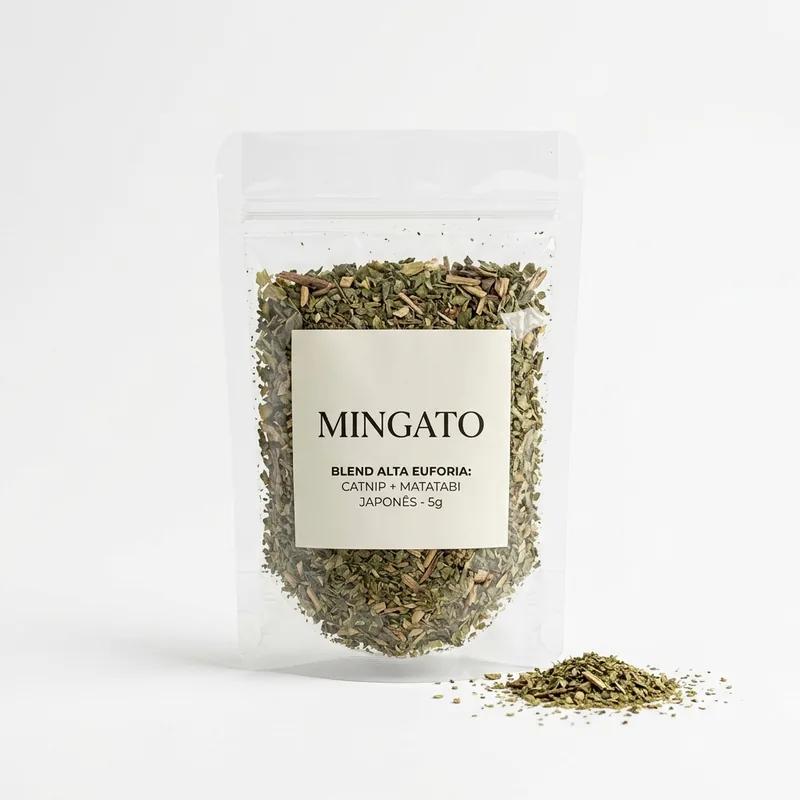 Blend Alta Euforia: Catnip + Matatabi Japonês (5g) — Grau Botânico Concentrado para Bem-Estar Felino Mingato
